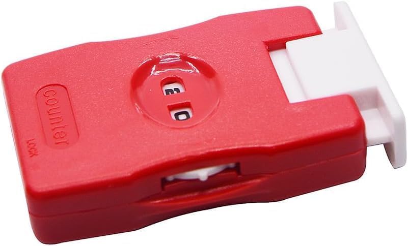 RUIAN Knitting Counter Stitch Needle Marking Tool Mini Crochet Stitch Counter Knitting Stitch Counter Plastic Knit Stitch Counter (Red)
