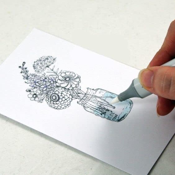 6pcs Colorless Alcohol Markers Set, Blender Blending Clear Markers Dual Tips Art Drawing Sketched Double Tipped for Adults Kids (Colorless)