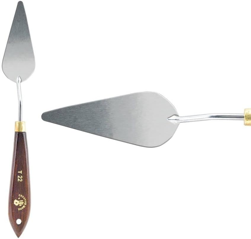 Creative Mark Stainless Steel Palette Knife Painting Tools - Paint Palette with Wooden Handle - Variety of Shapes and Sizes - 22T, 3-1/4 in