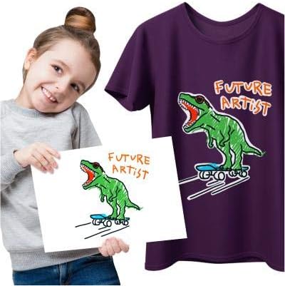 NuFun Activities Printable Iron-on Heat Transfer Paper for T Shirts, Dark Fabrics, 25 Sheets 8.5 x 11 inch, Long Lasting, Durable, Professional Quality, Easy DIY, Non-Toxic, Made in The USA