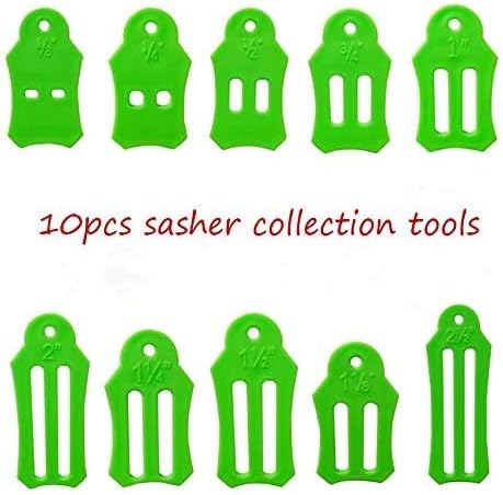 YICBOR Bias Tape Maker Kits All 5 Sizes 6MM 9MM 12MM 18MM 25MM Binding Foot Craft Clips Awl Quilter's Pin Comes with 10pcs Multi-Sizes Folding Fabric and Biasing Strips Roll Tool Set (Green)