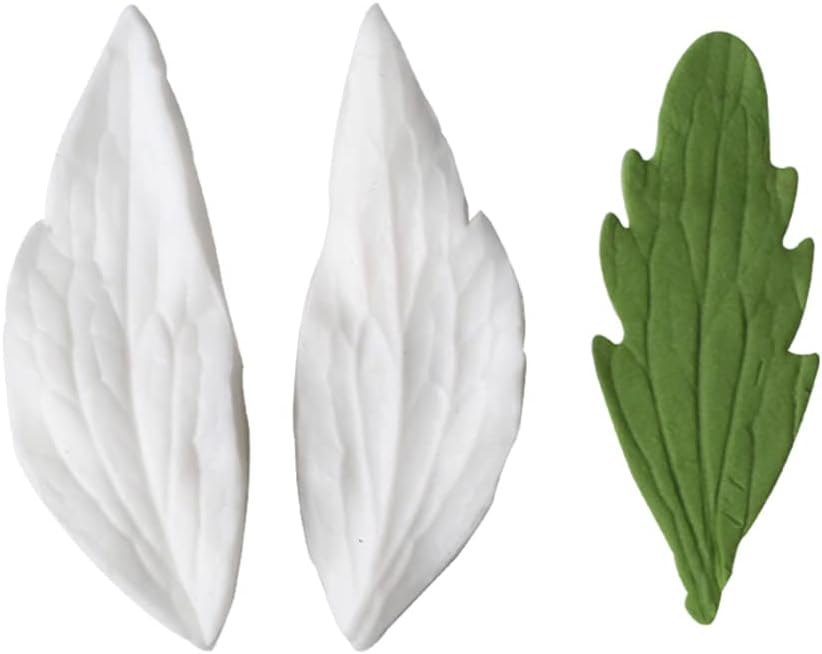 KALAIEN 8Pcs Sugar Paste Leaf Veiners Fontant Mold Fondant Silicone Leaf Rose/Peony/Lily 3D Craft Tool