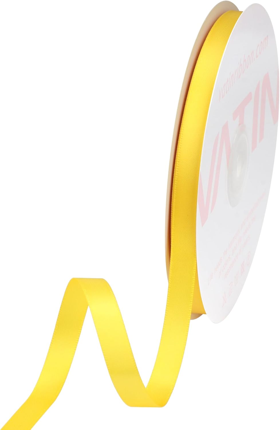 VATIN Double Face Daffodil Satin Ribbon 3/8" Continuous 50 Yards,Yellow Polyester Fabric Ribbon use for Bows Bouquet, Gift Wrapping, Floral Arrangement Wedding Decoration