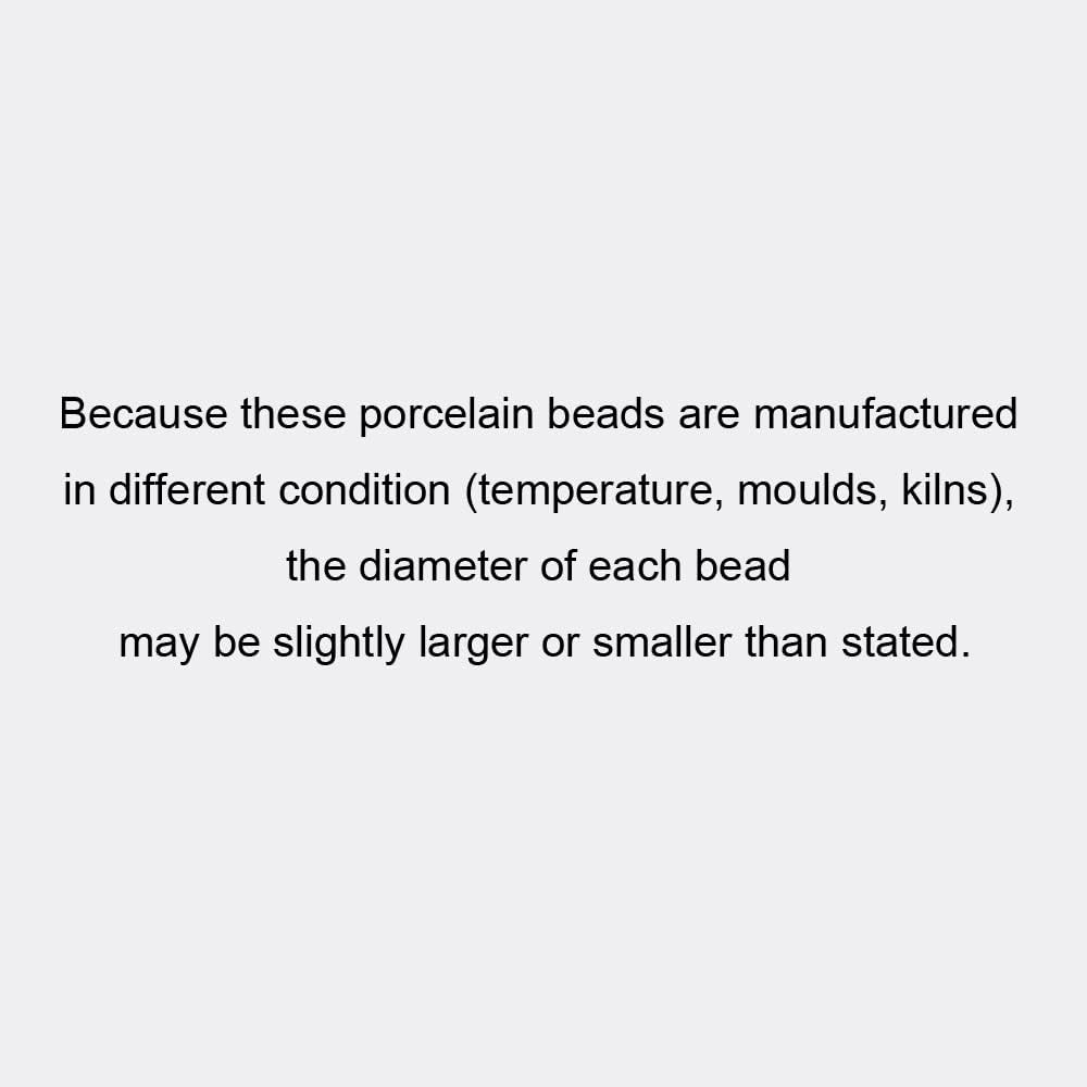 INSPIRELLE 180 Pieces Porcelain Beads Chinese Round Ceramic Beads 8mm for Handmade Jewelry Making Bracelets Necklace Making, Water-Ink