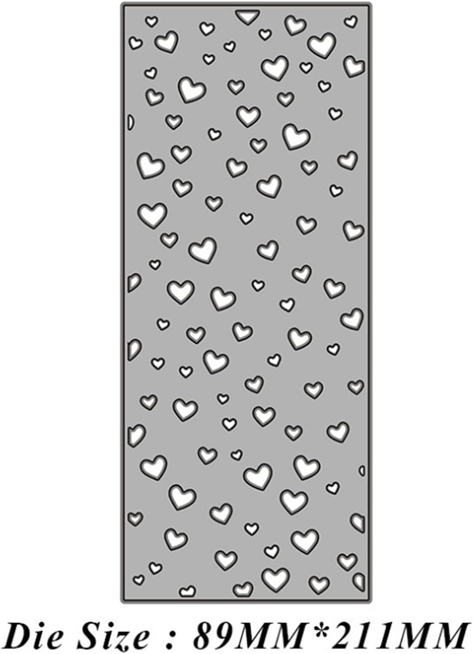 Mvchifay Cutting Dies Happy Birthday Metal Stencils Scrapbooking Tool DIY Emboss Paper Card Making (Heart Hollow frame-89x211mm)