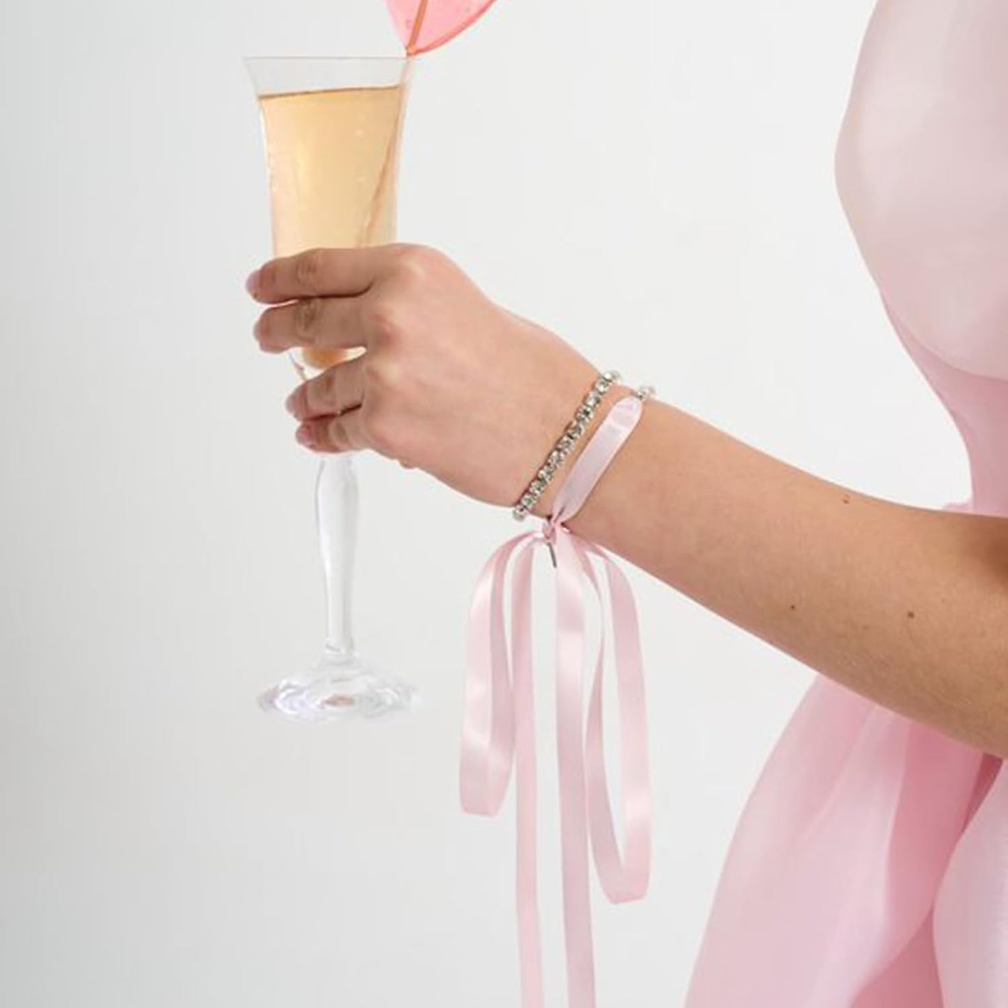 3/8" X 100 Yards Pearl Pink Satin Thin Ribbon Solid Color Double Faced Ribbons Perfect for Crafts Wedding Decor Bow Making Arts Sewing and More