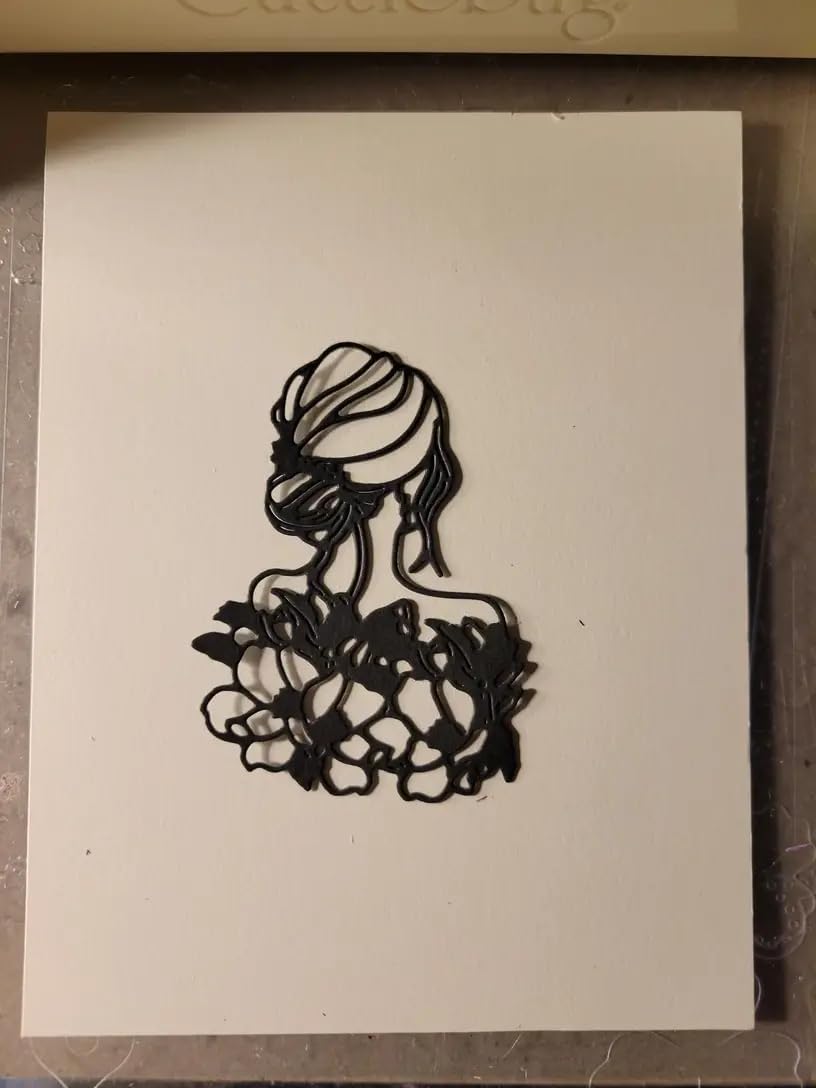 Lapoo Festivals Metal Cutting Die for Scrapbooking - Durable, Cut Stencils for DIY Scrapbook Photo Album Decorative Paper Card, Card Making Supplies, Embossing (Flower Lady Back 2.8 x 2 in)