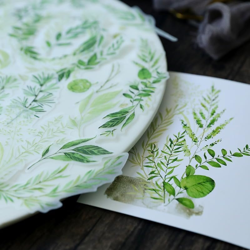 Vintage Vellum Stickers Floral Plants Elements Scrapbooking Supplies Flowers Botanic Natural Translucent Paper Self-Adhesive Junk-Journal Items (Spring Plants)