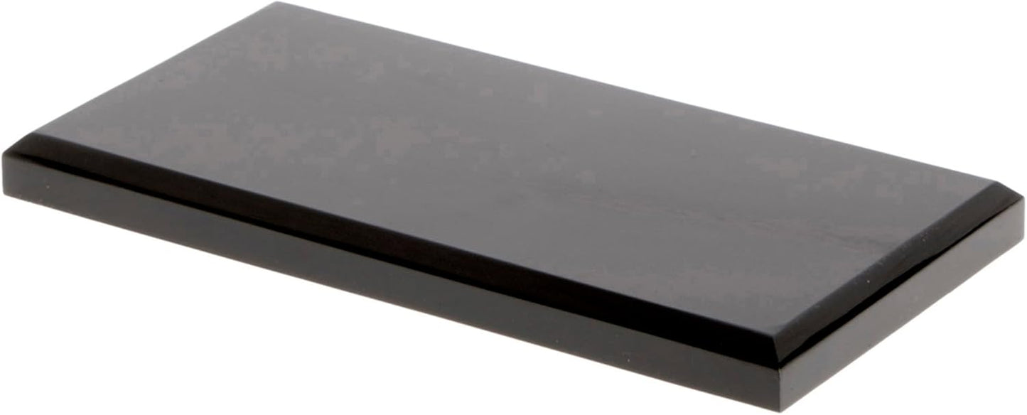 Plymor Black Acrylic Rectangular Beveled Display Base, 6" W x 3" D x 0.5" H, Pack of 2