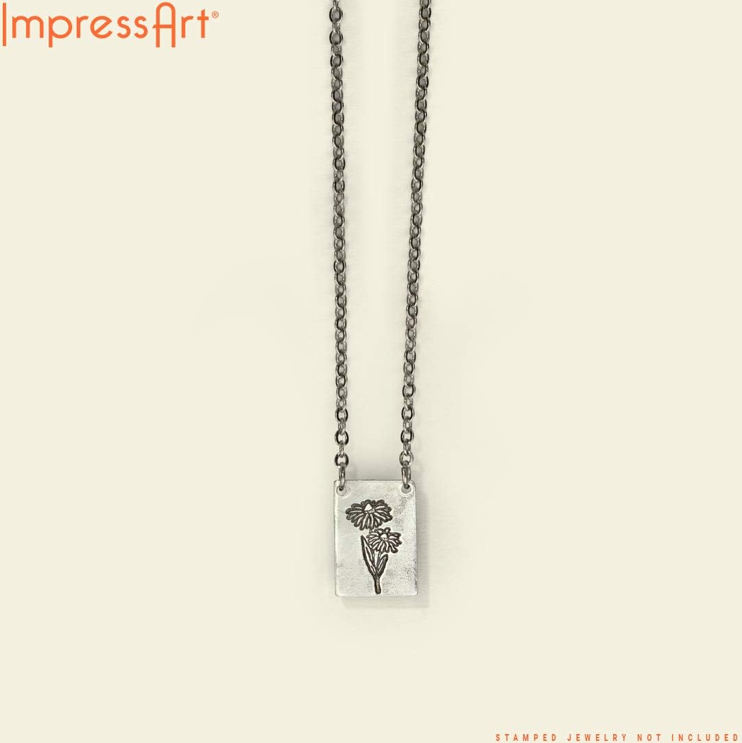 ImpressArt - Premium Metal Stamping Rectangle Blanks for Metal Stamping and Jewelry Making (24 Pack) (7/16" x 3/4" Rectangle w/ 2 Holes, Aluminum)