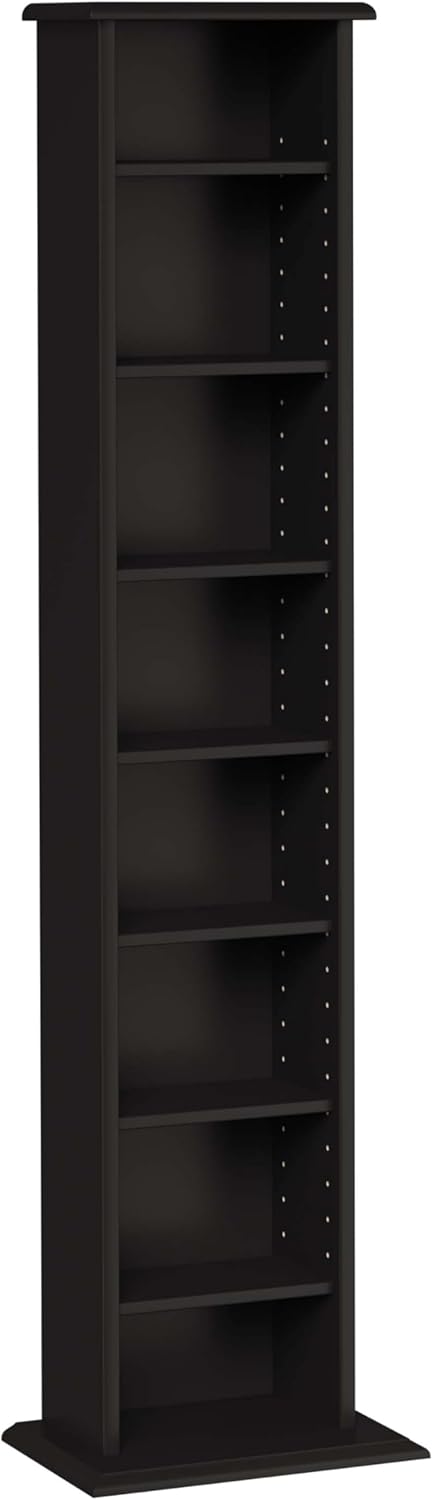Prepac Narrow Cabinet Media Storage, 13" Wide, Black