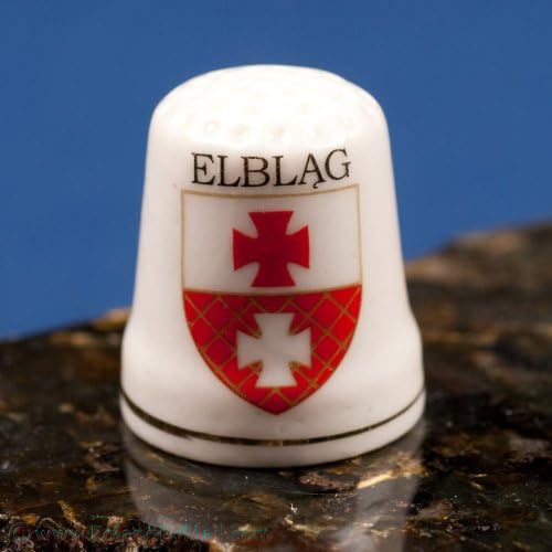Polish Thimble Sewing Finger Protector Thimbles for Sewing Ceramic Finger Protectors for Sewing with Elblag City Crest