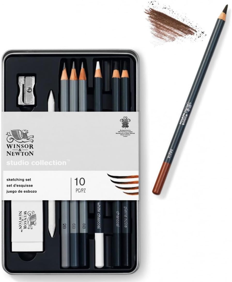 Winsor & Newton Studio Collection Artist Pencils, Sketching Pencils, Set of 10