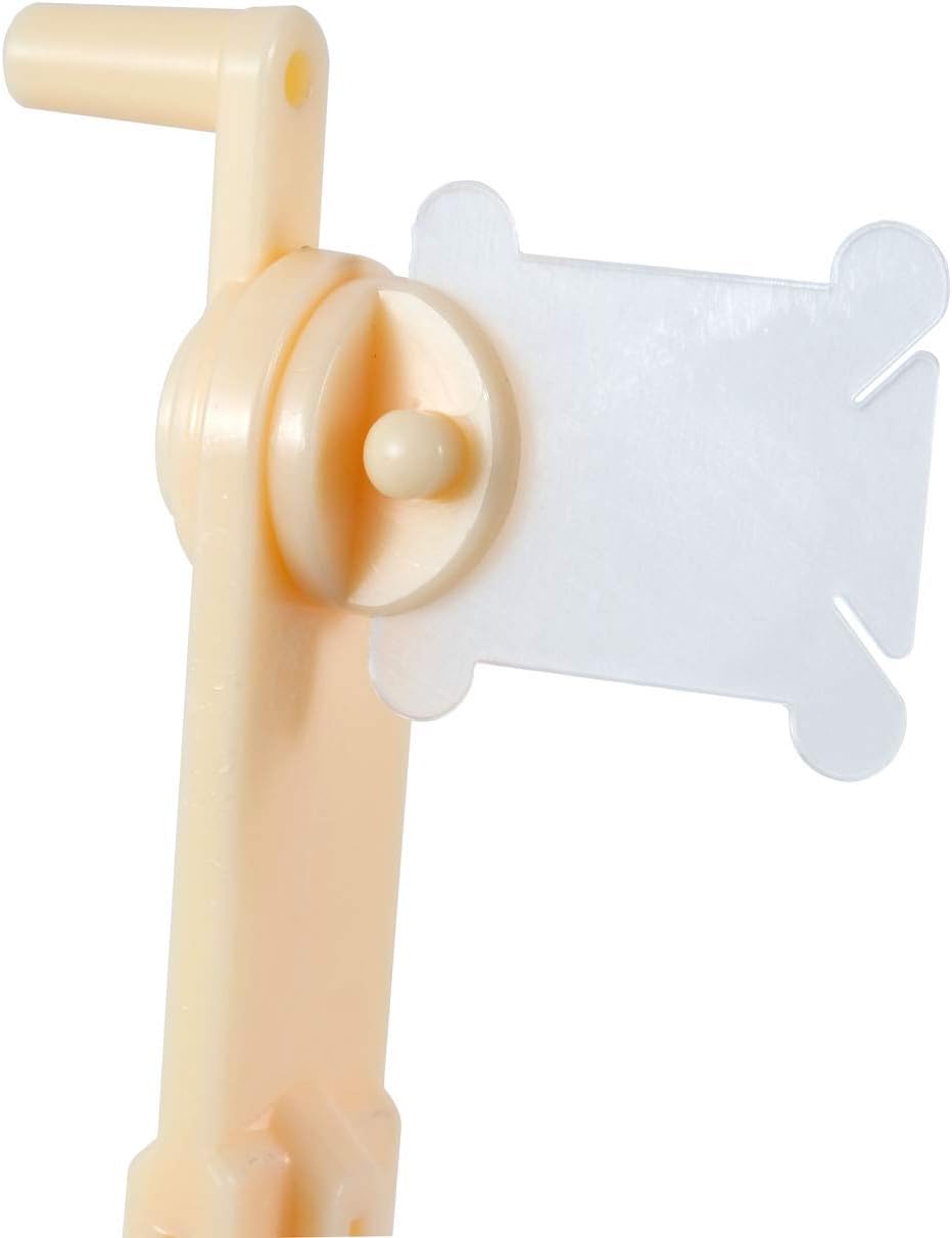 200 Pieces Plastic Floss Bobbins with Bobbin Winder for Cross Stitch Cotton Thread Craft DIY Sewing Storage, White