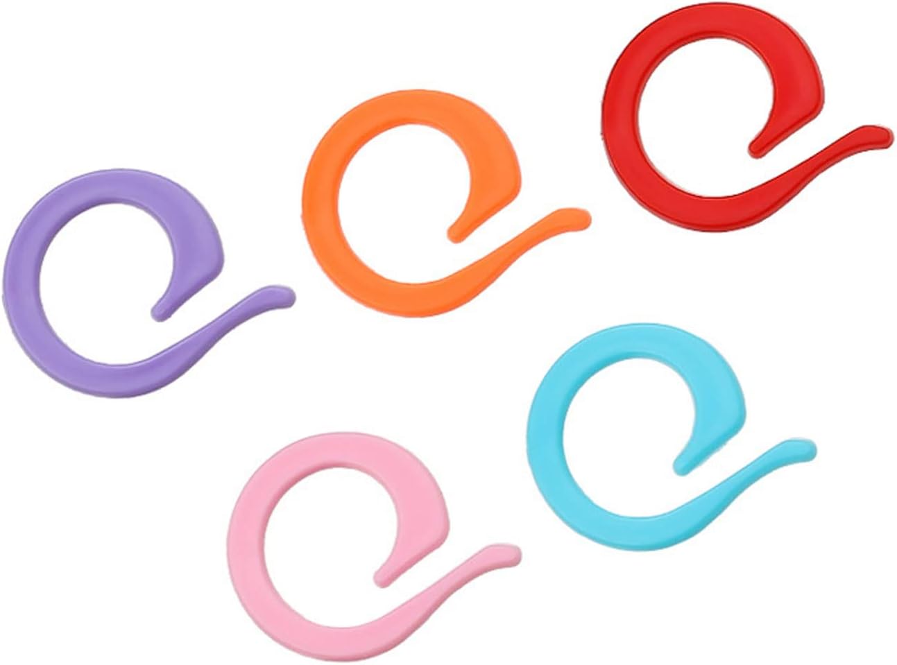 Hilsayum 120pcs Knitting Stitch Rings Plastic Stitch Markers with Transparent Storage Box Multicolor Crochet Locking Ring for DIY Sewing (Multicolor)