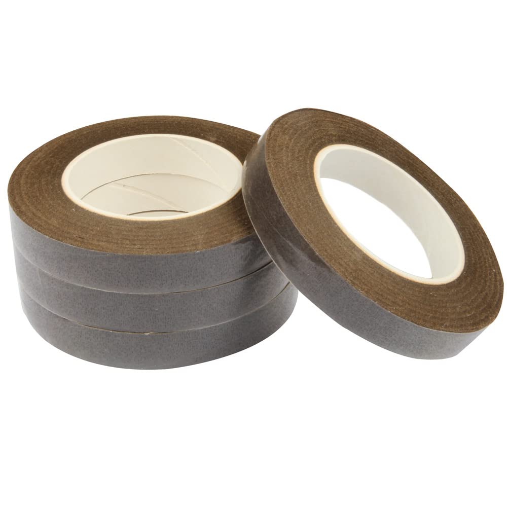 4 Rolls Floral Tape 1/2" Wide 30 Yards/Roll Floral Tapes for Bouquet Stem Wrap and Flowers Making Craft Projects (Brown)