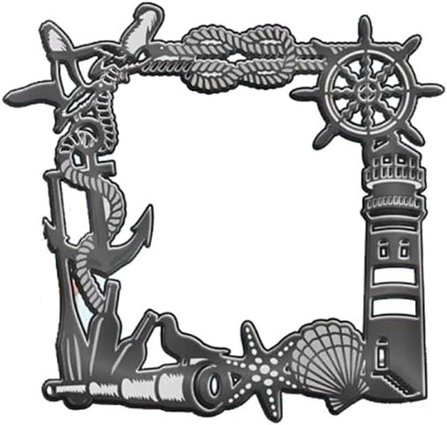 Metal Shell Ocean Element Background Frame Cutting Dies,Ocean Element Shell Starfish Telescope Sea Die Cuts Template Mould for DIY Scrapbooking Album Decorative Paper Dies Card Making