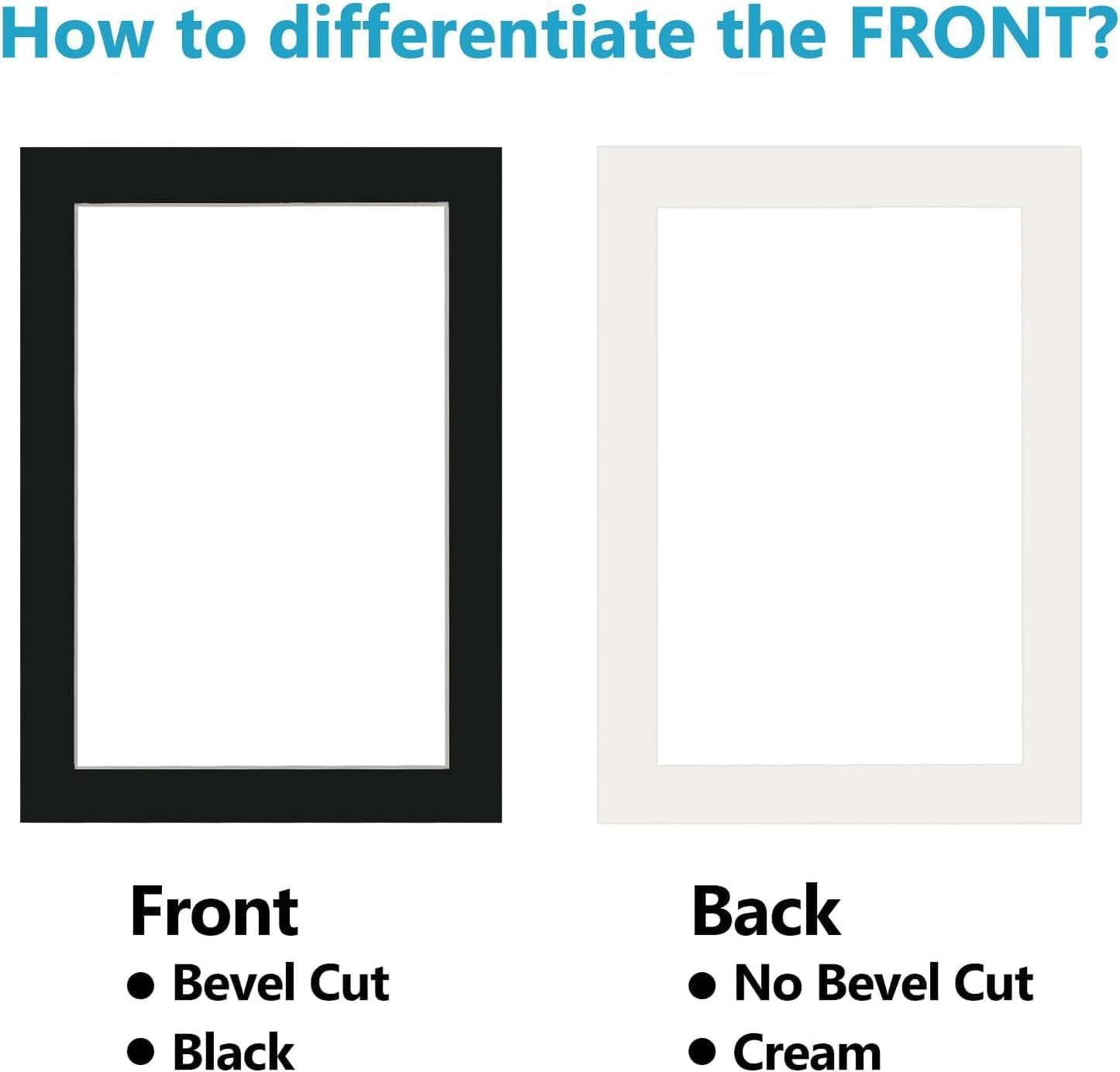 Egofine 5x7 Black Picture Mats Pack of 11, Frame Mattes for 4x6 Pictures, Acid Free, 1.2mm Thickness, with Core Bevel Cut