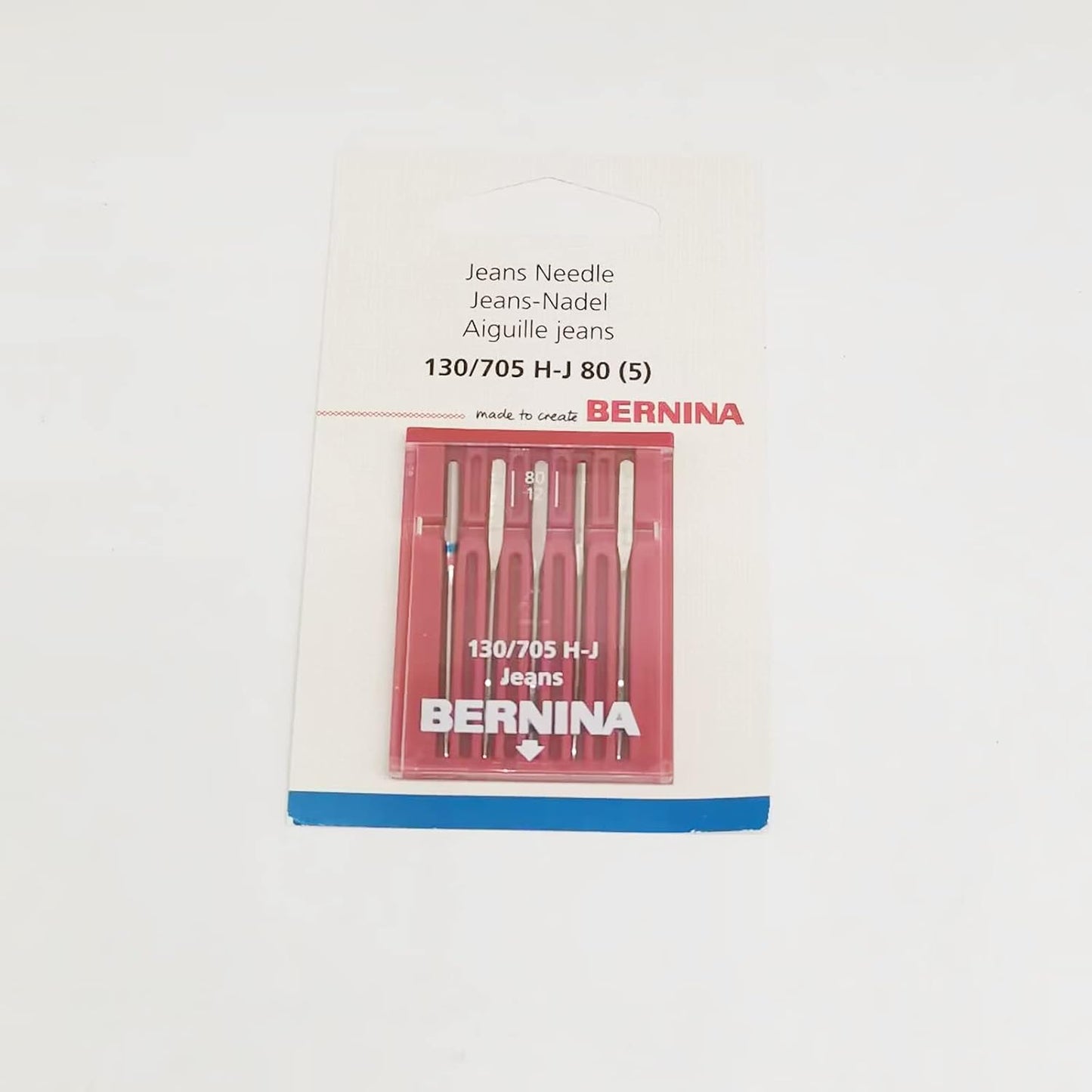 YICBOR Pack of 5pcs Jeans Needles 130/705 H for Bernina Sewing Machines (130/705 H-J 80)