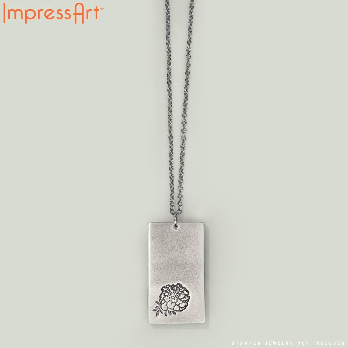 ImpressArt - Premium Metal Stamping Rectangle Blanks for Metal Stamping and Jewelry Making (24 Pack) (11/16" x 1 1/4" Rectangle w/Hole, Aluminum)