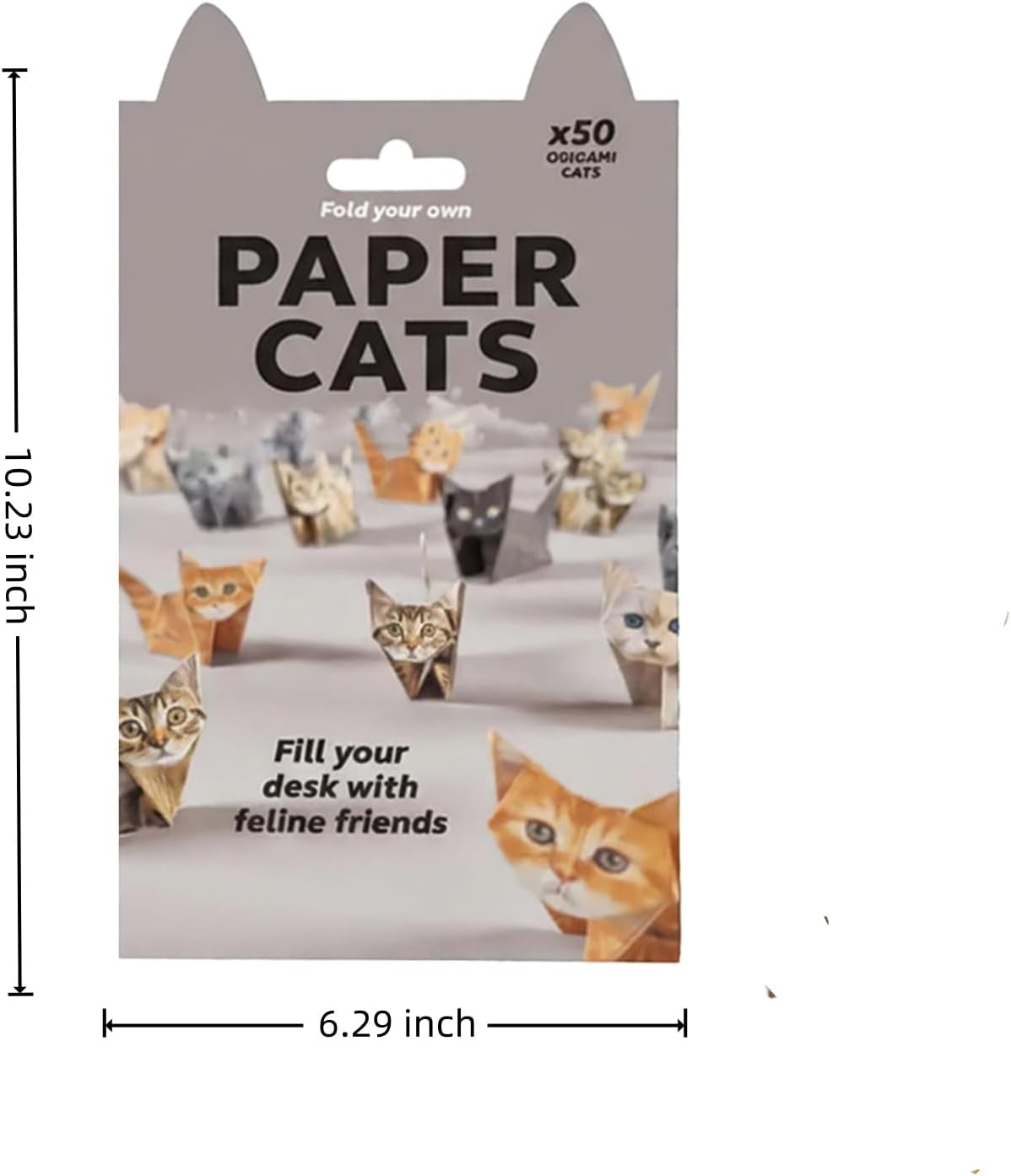 DIY Paper Cats Origami Kit - 50/30 Sheets DIY Paper Origami to Fold Your Own Cute Cat/Dog/Dino Figures - Perfect Desk Origami Cats Decoration & Creative Gift for Kids, Adults & Cat Lovers (Set of 3)