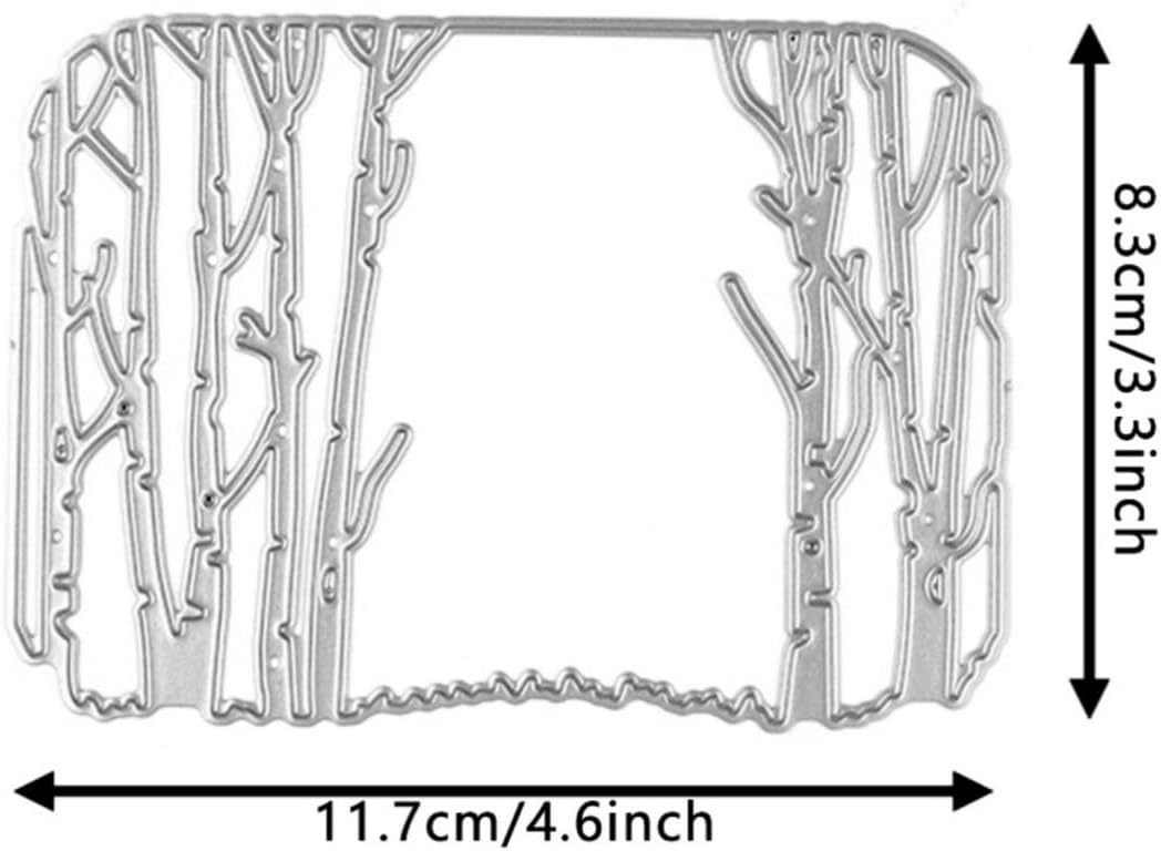 Mvchifay Cutting Dies Happy Birthday Metal Stencils Scrapbooking Tool DIY Emboss Paper Card Making (Winter Tree-11.7x8.3cm)