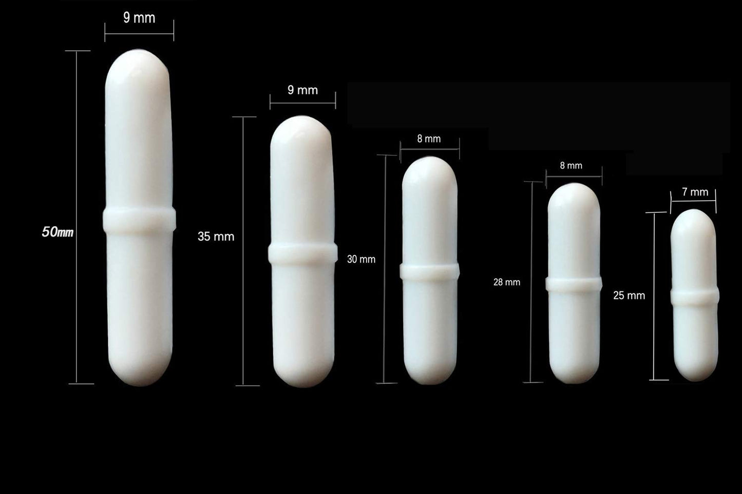 PTFE Magnetic Stirrer Mixer Stir Bar Spinbar Stirring (50mm 35mm 30mm 28mm 25mm)