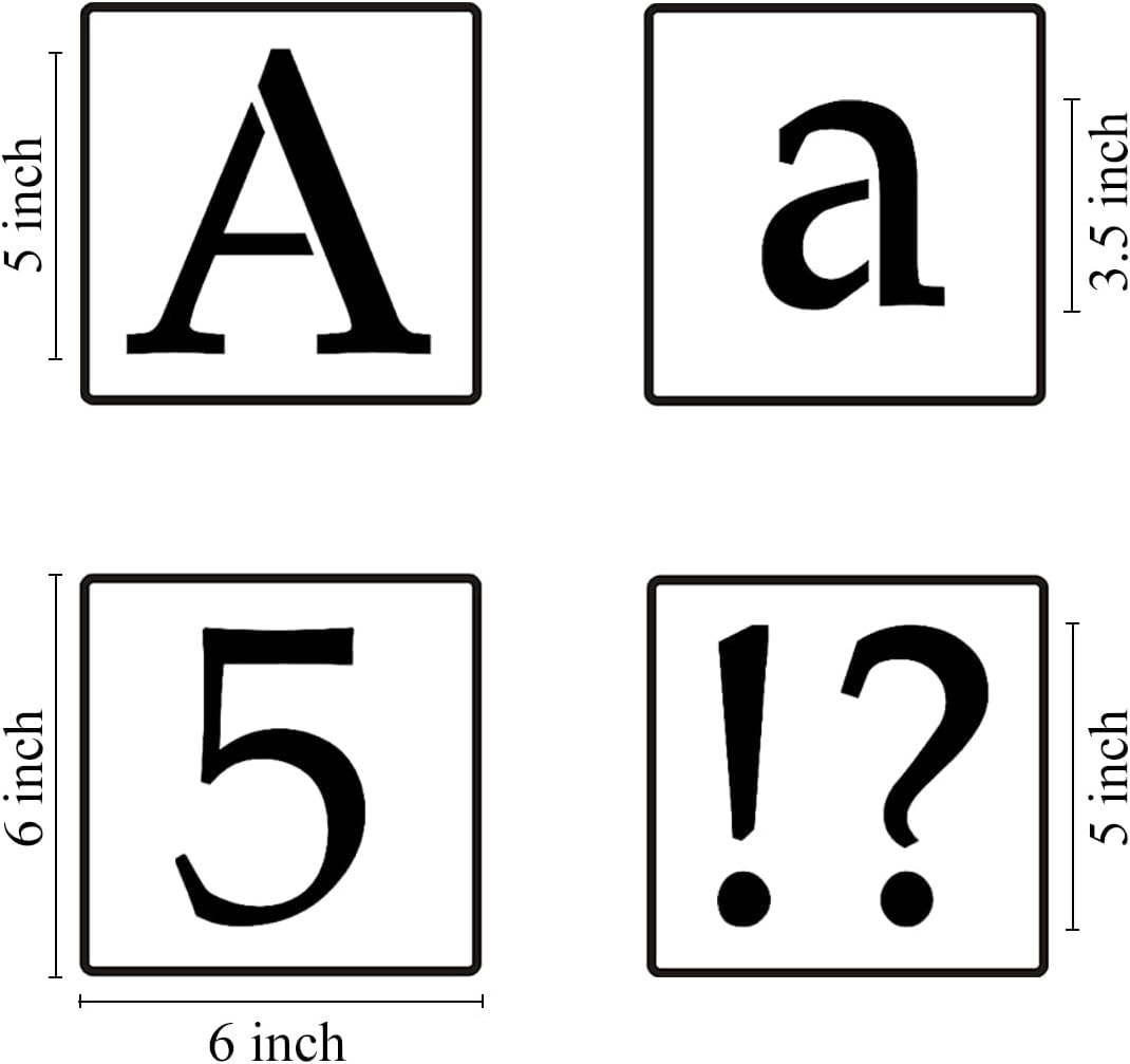 5 Inch Alphabet Letter Stencils for Painting - 70 Pack Letter and Number Stencil Templates with Signs for Painting on Wood, Reusable Letters and Numbers Stencils for Chalkboard Wood Signs & Wall Art