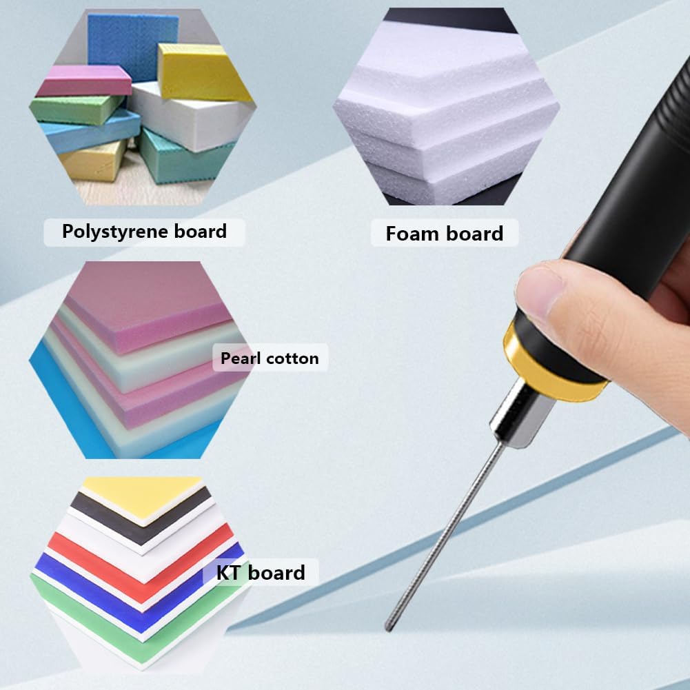 Foam Cutter Hot Wire Electric Styrofoam Cutting Pen Tool | Higher Temperature | 2 Needle | Heat-Insulated Handle | for Eva Foam Board