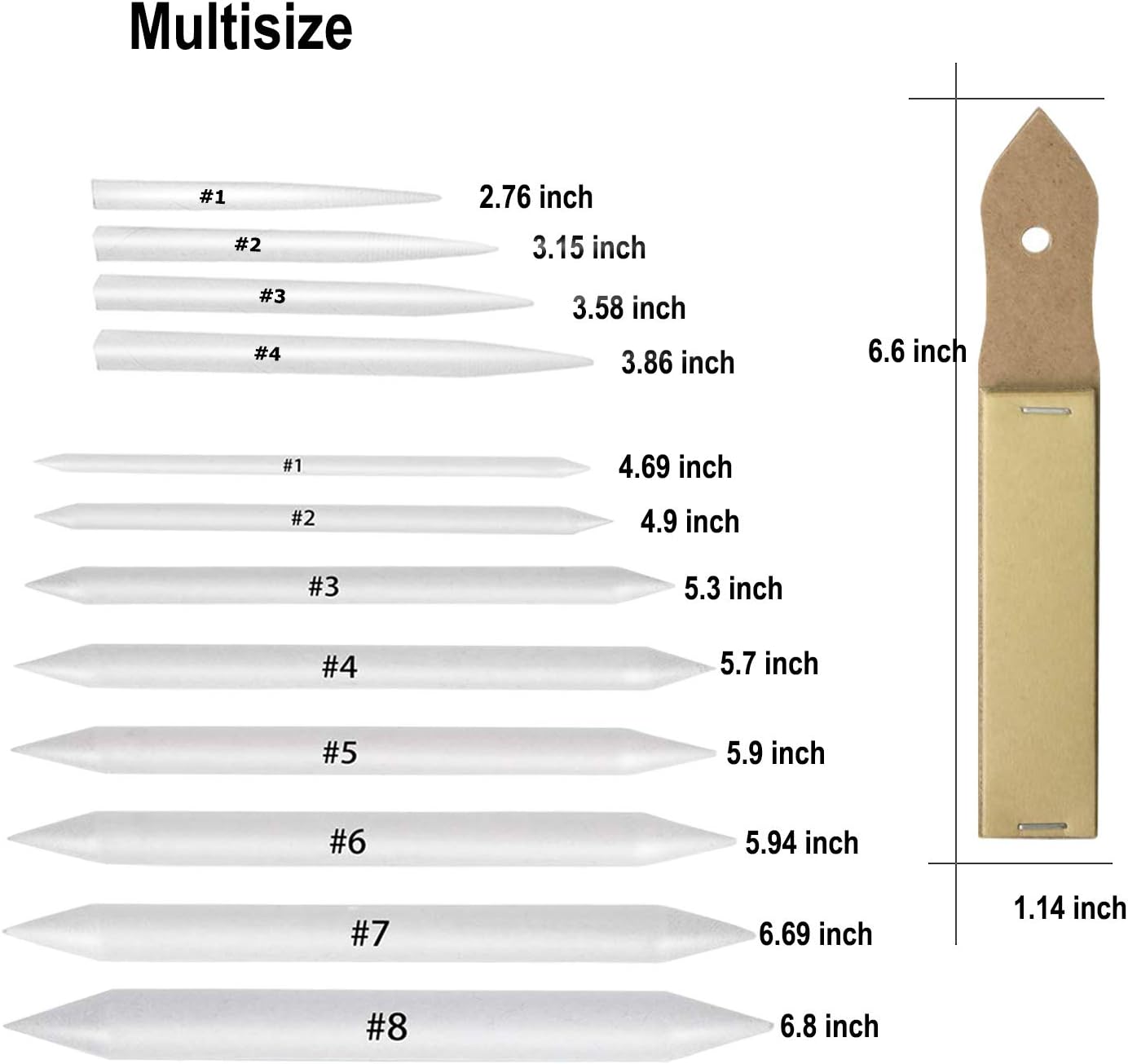 33 Pcs Blending Stumps and Tortillions Paper Art Blenders Drawing with Sandpaper Pencil Sharpener Extension Kneaded Eraser Rubbing Sponge for Student Artist Charcoal Sketch Drawing Tool