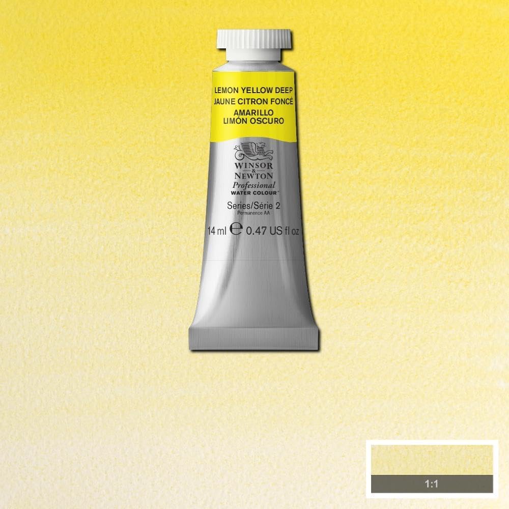Winsor & Newton Professional Watercolor, 14ml (0.47-oz) Tube, Lemon Yellow Deep