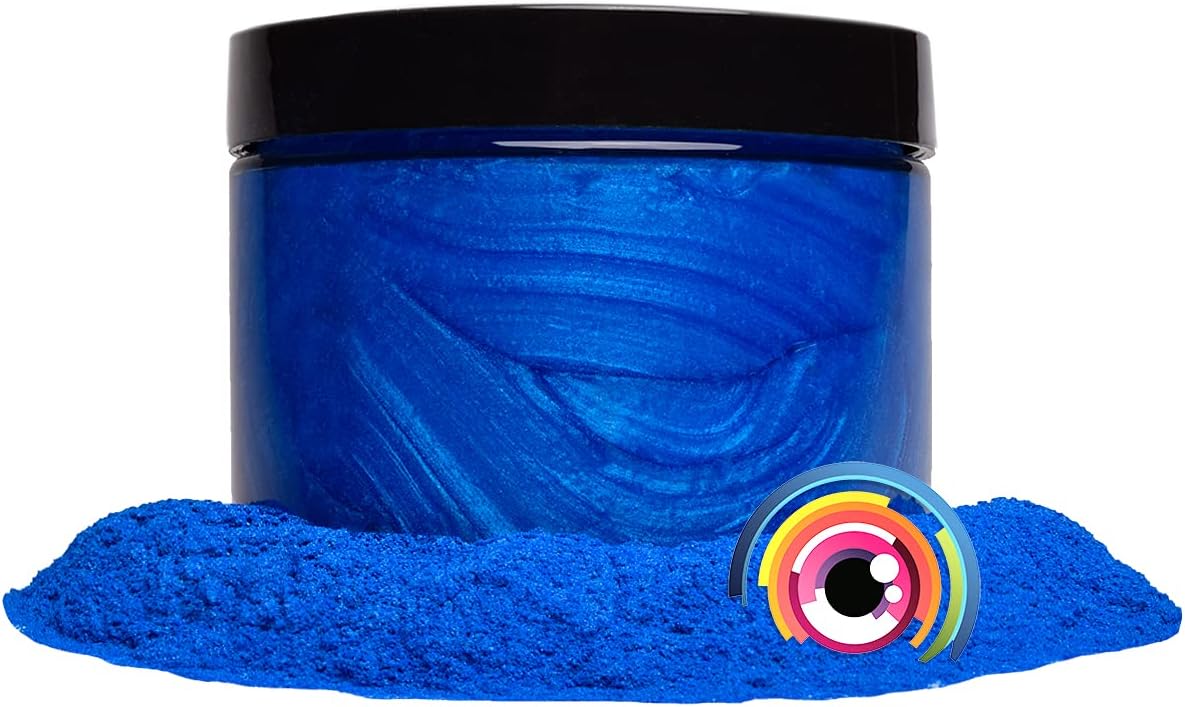 Eye Candy Pigments Premium Blue Mica Powder - Aozora Blue (50gr) - for Epoxy, Resin, Soap, Paint, Woodworking, Acrylic Pouring, Bath Bombs, Fishing Lures - DIY Arts and Crafts Additive