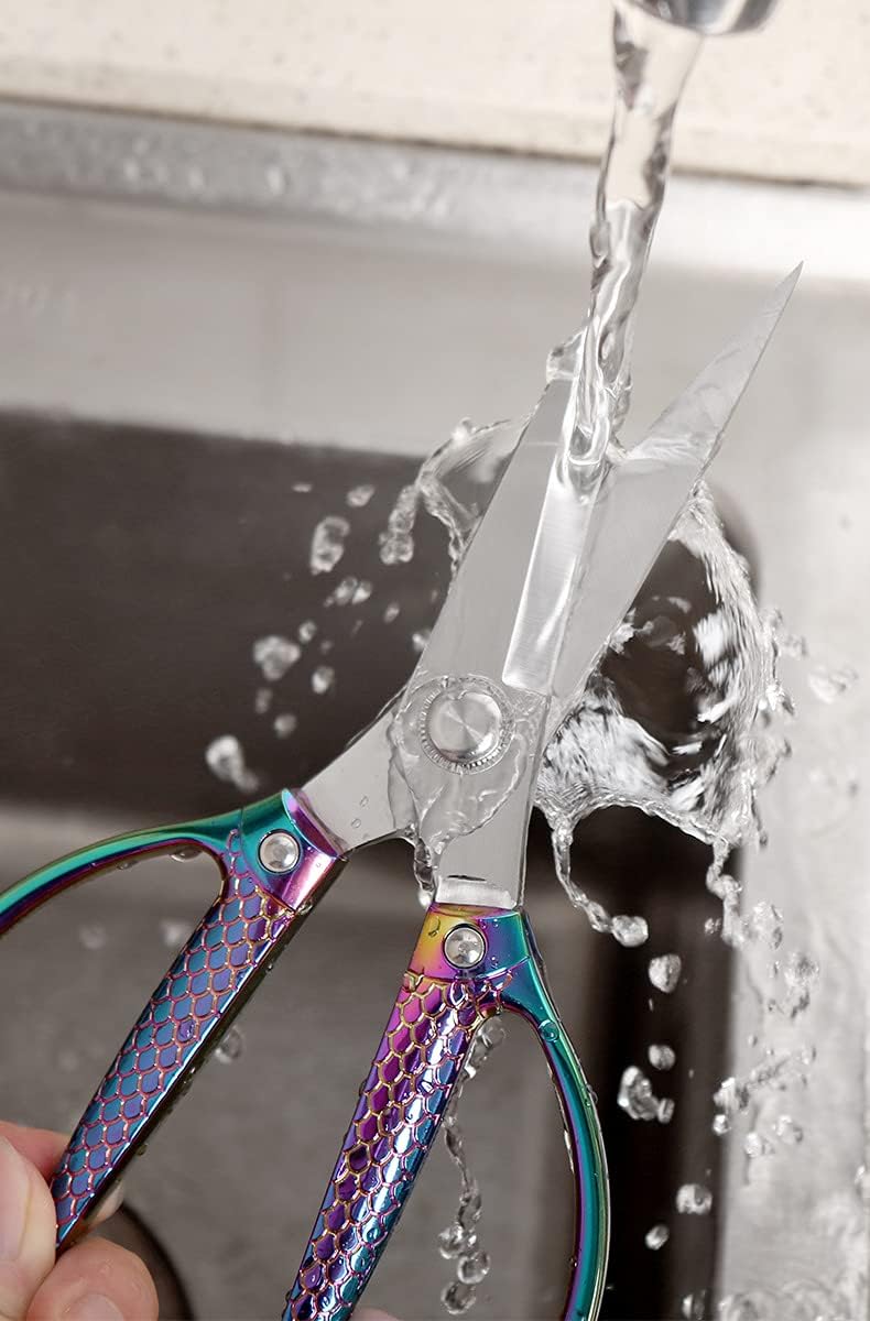 Rainbow all purpose scissors heavy duty - for kitchen, office, home use Industrial grade