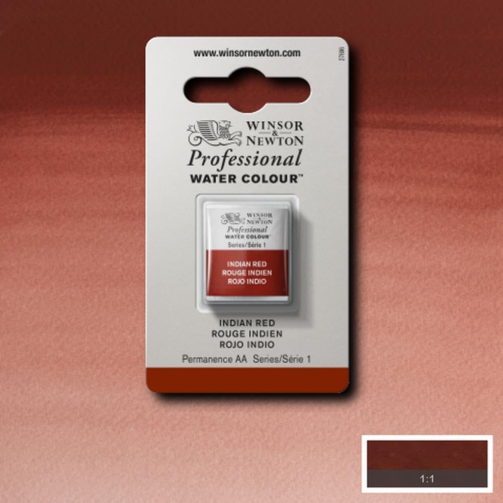 Winsor & Newton Professional Water Colour Paint, Half Pan, Indian Red
