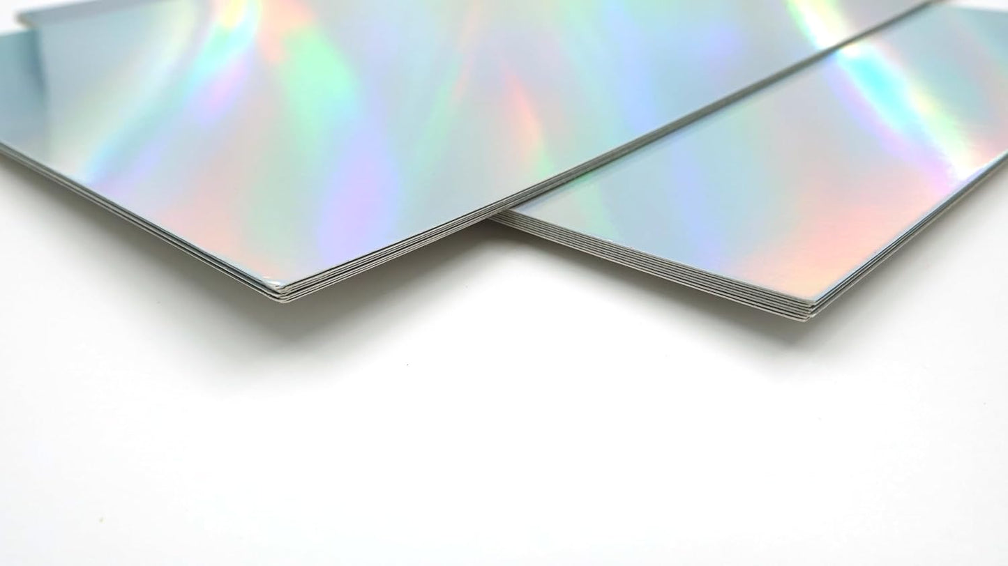TGXRZX Metallic Cardstock Paper,holographic cardstock,Size 8 "x 11" (250gsm),15PCS,Mirror Finish Gold Foil Board for Crafting,Invitations,and Decorations,Die Cut and Plotter,Card Making(Laser silver)