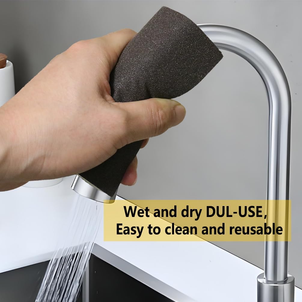 16PCS 240 Grits Sanding Sponge Fine Coarse Sanding Block, Washable and Reusable Wet Dry Sandpaper Sponge, Sander Sponges for Wood Drywall Metal Wood