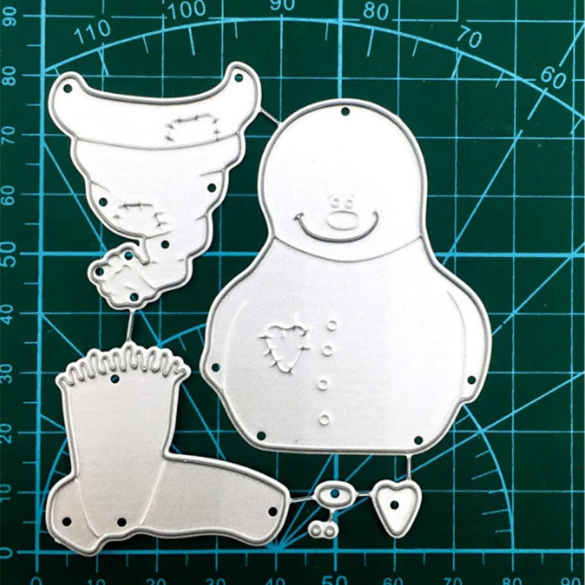 Mvchifay Cutting Dies Happy Birthday Metal Stencils Scrapbooking Tool DIY Emboss Paper Card Making (6 Pcs Snowman-9.4x6.2cm)