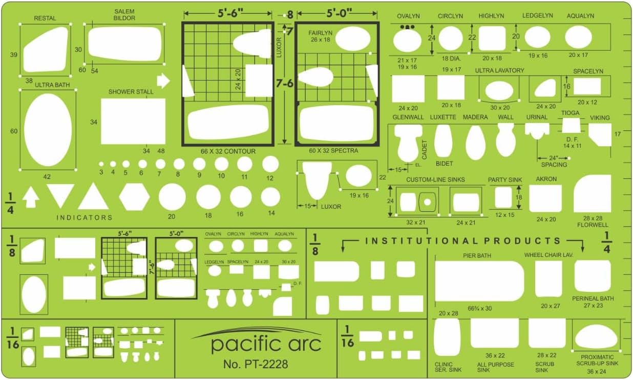 Pacific Arc Template: Plumbing Plan Views 1/4, 1/8, 1/16