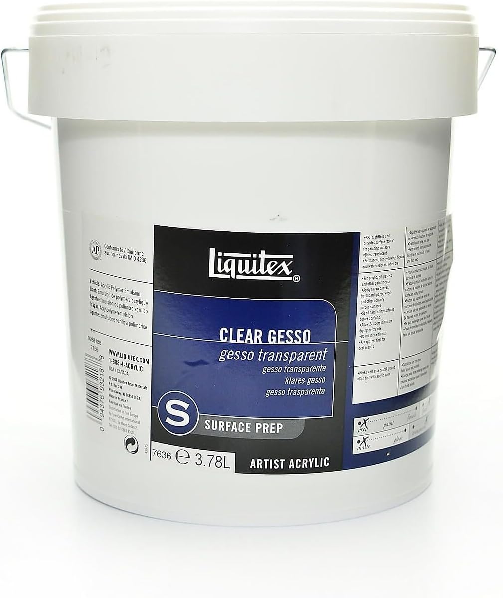Liquitex Professional Gesso Surface Prep Medium, 3.78L (128-oz), Clear