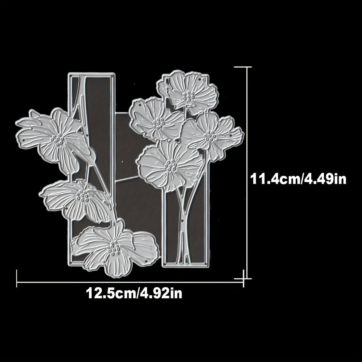 Lapoo Flowers Metal Cutting Die for Scrapbooking - Durable, Cut Stencils for DIY Scrapbook Photo Album Decorative Paper Card, Card Making Supplies, Embossing (Poppy Flower Frame 4.9 x 4.5 in)