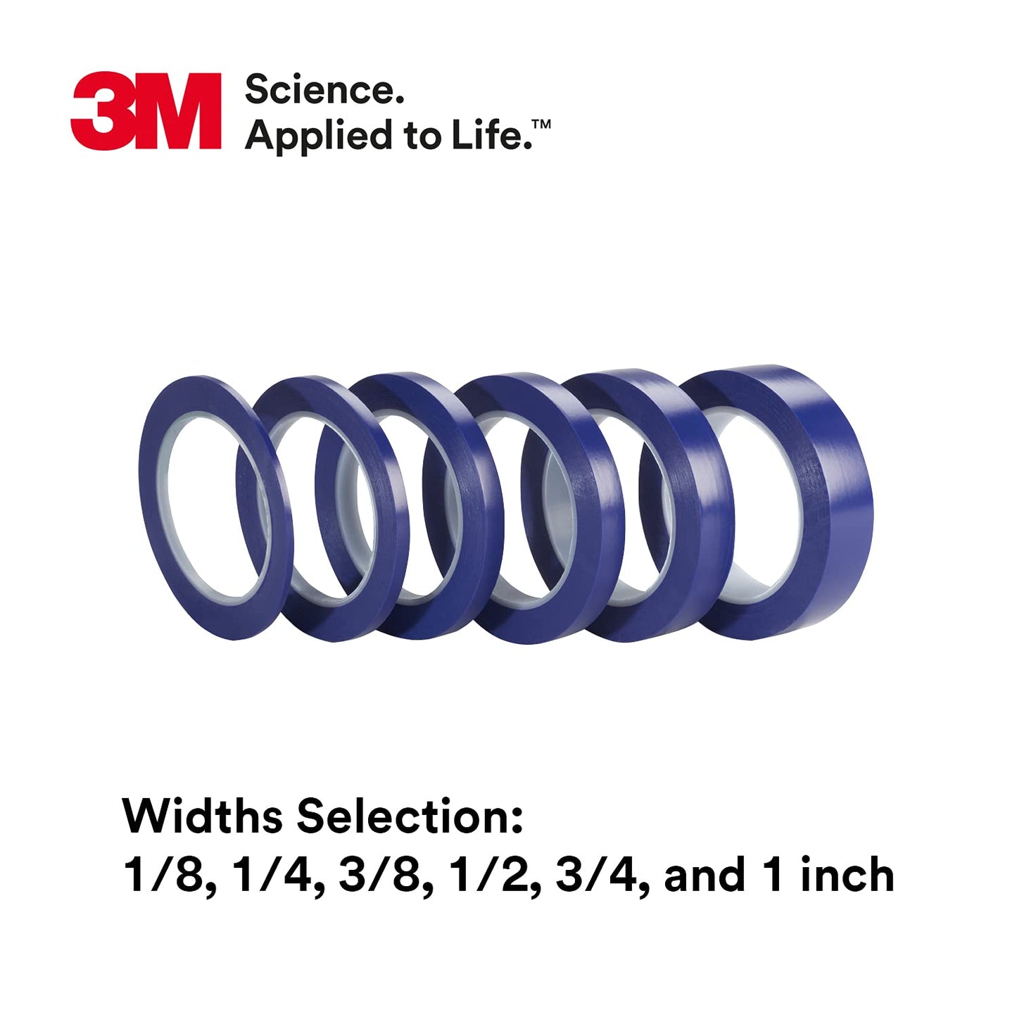 3M Vinyl Tape 471+, 1 in x 36 yd, Indigo, 1 Roll, Fine Line Tape for Paint Masking Striping, Color Separation and Complex Designs, High-Temperature, Stretch