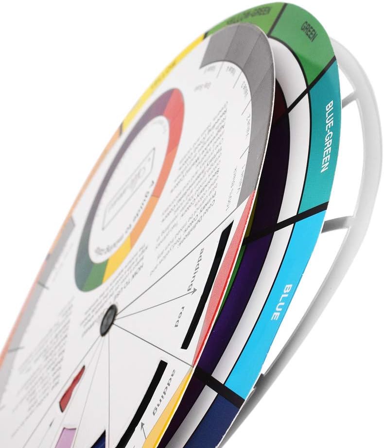 JimKing Creative Color Wheel, Paint Mixing Learning Guide, Art Class Teaching Tool for Makeup Painting Tattoo,Blending Board Chart Color Mixed Guide Hardboard(9.25inch)