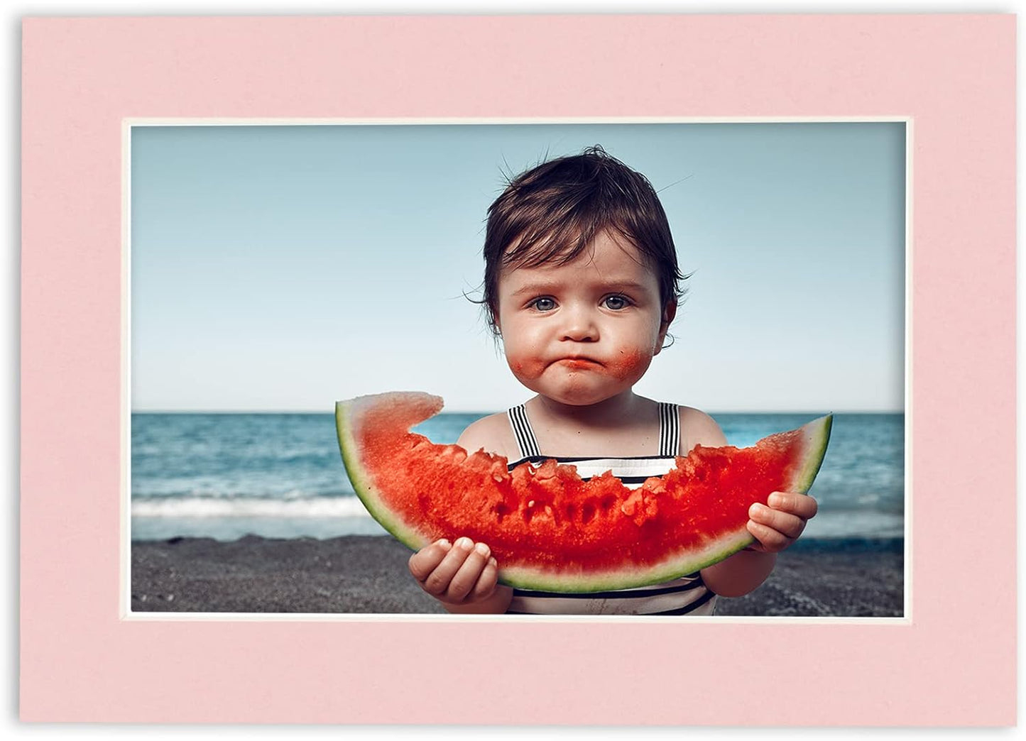 Poster Palooza Pack of TEN 8x10 Mats Bevel Cut for 6x8 Photos - Acid Free Pink Precut Matboards For Pictures, Photos, Framing - 4-ply Thickness