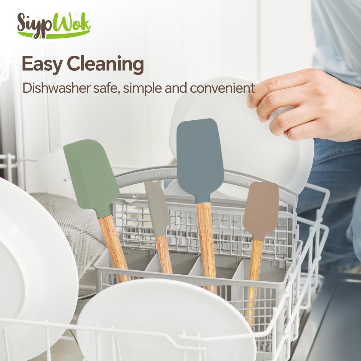 Silicone Spatula Set, Food Grade Rubber Spatula-4 Piece Nonstick Rubber Spatulas, Spoonula, Jar Scraper for Cooking, Baking, Mixing, Frosting - Heat Resistant Up to 600°F (Spatulas-Colorful)