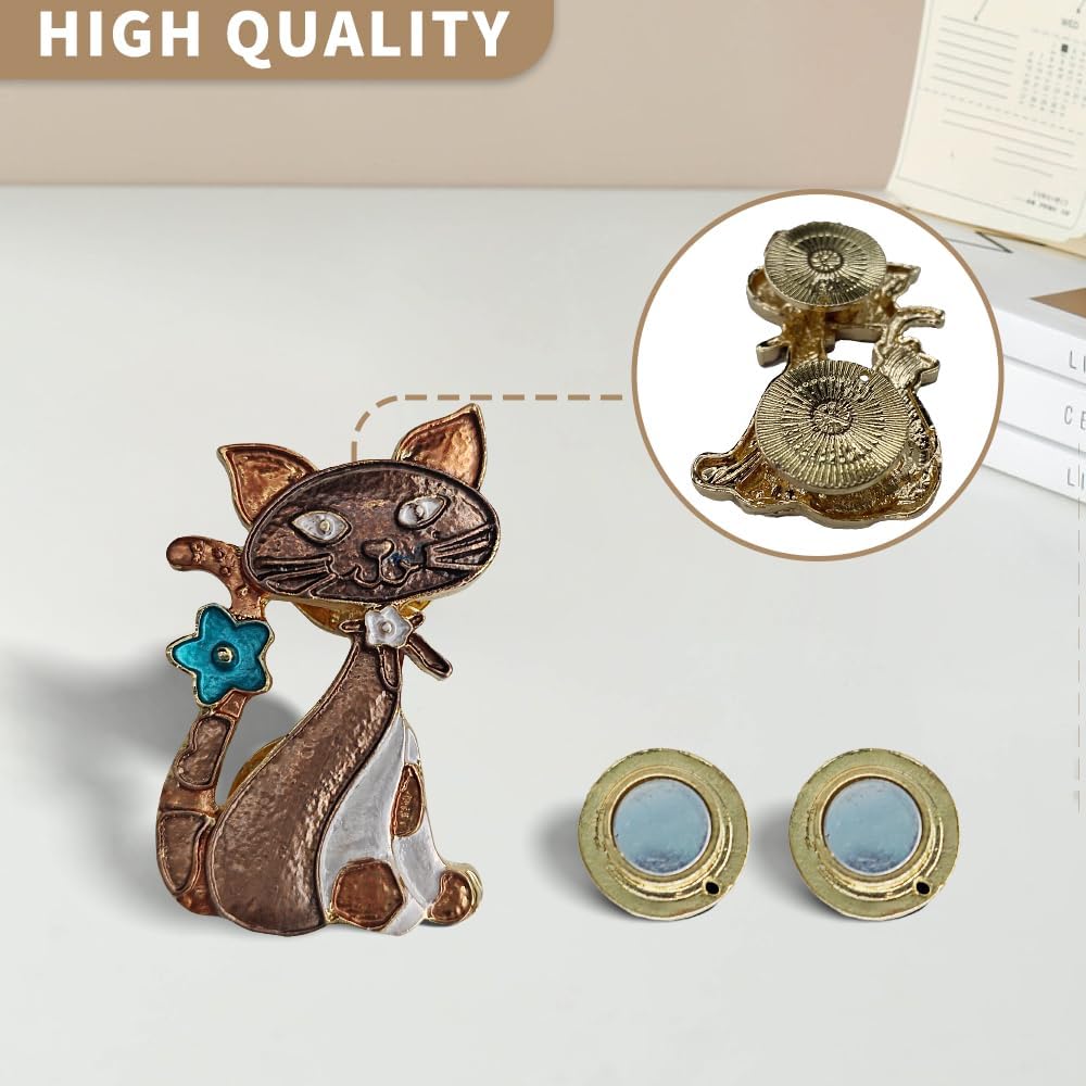 Needle Minder Magnet, Magnetic Needle Minder, Needle Minders Magnetic Cross Stitch Accessories, Magnetic Needle Holder, Life Tree, Butterfly, Cats, Owl, Heart (CAT)