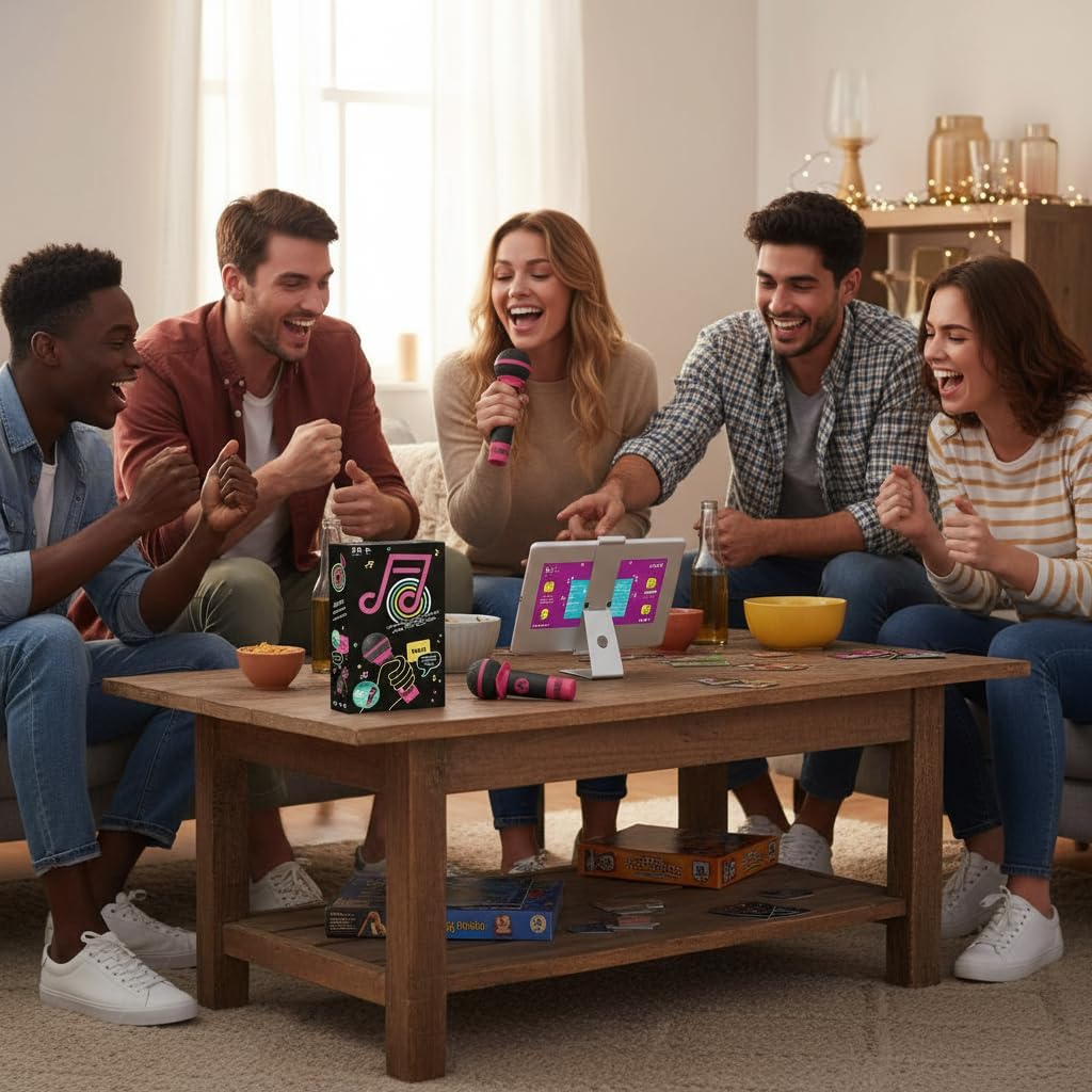 Grab The Mic Game,Hilarious Karaoke Party Card Game for 2-10 Players, Perfect for Game Night & Gatherings