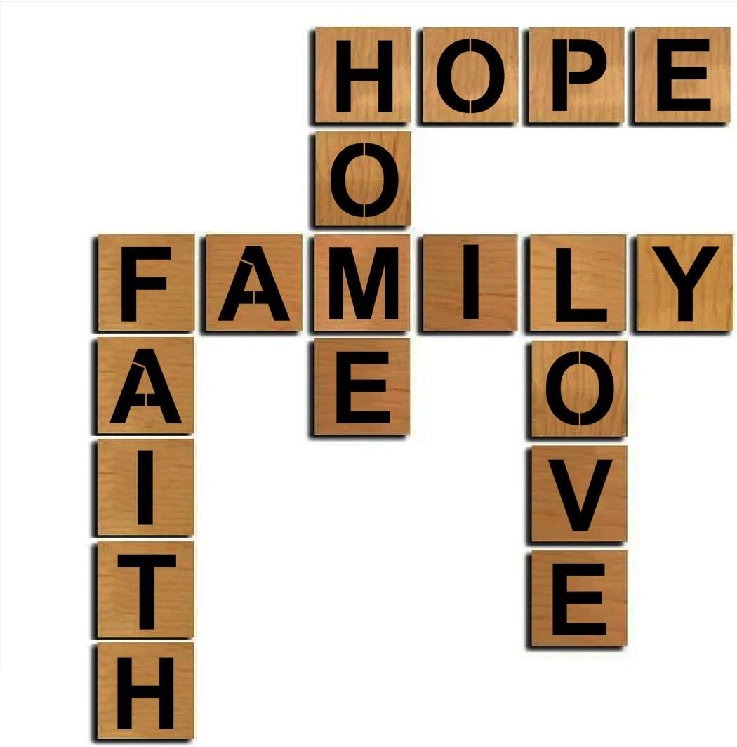 Alphabet Letter and Number Stencils 9 Inch - 40 Pack Large Letters and Numbers Stencil Templates with Signs for Painting on Wood, Reusable Letter Stencils for Chalkboard Signs & Wood Wall Art