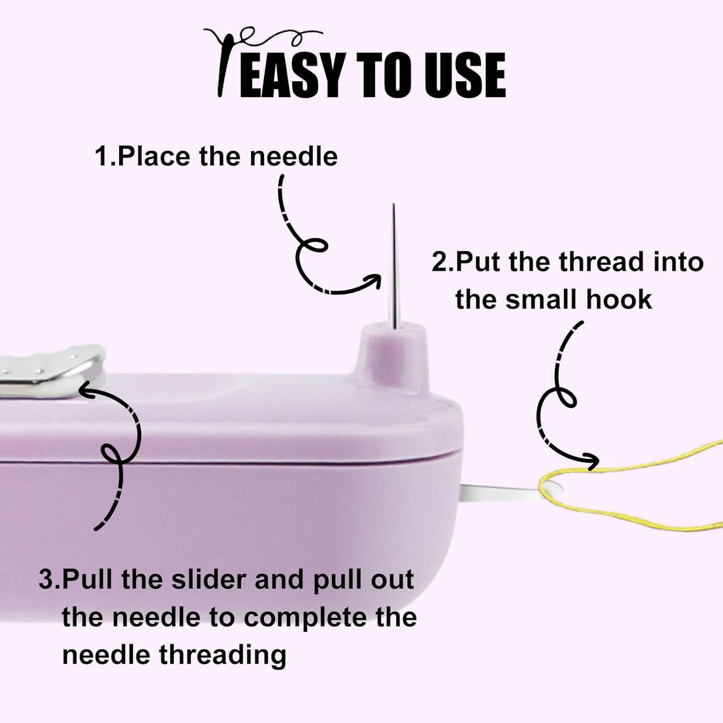 Needle Threaders, 2 in 1 Plug-in Needle Threader Seam Ripper Tool, Automatic Stretchable Seam Rippers for Sewing, Hand Quilling Supplies,Embroidery Stitch Removal (Purple/Green)
