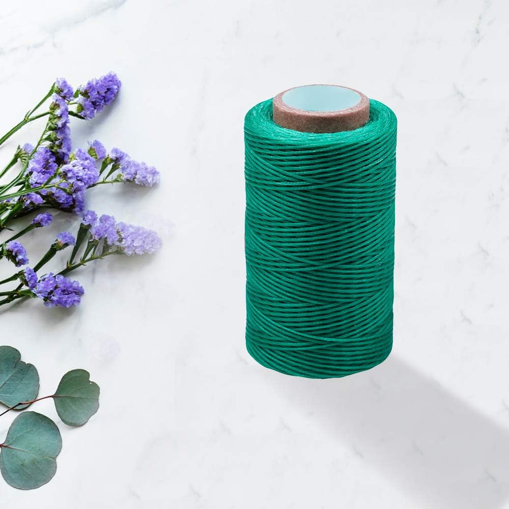 284 Yards Waxed Thread, 210D Heavy Duty Wax Thread for Leather Sewing, Upholstery Thread, 0.8mm Flat Waxed Thread for Bookbinding/Shoe Repairing/Leather Projects