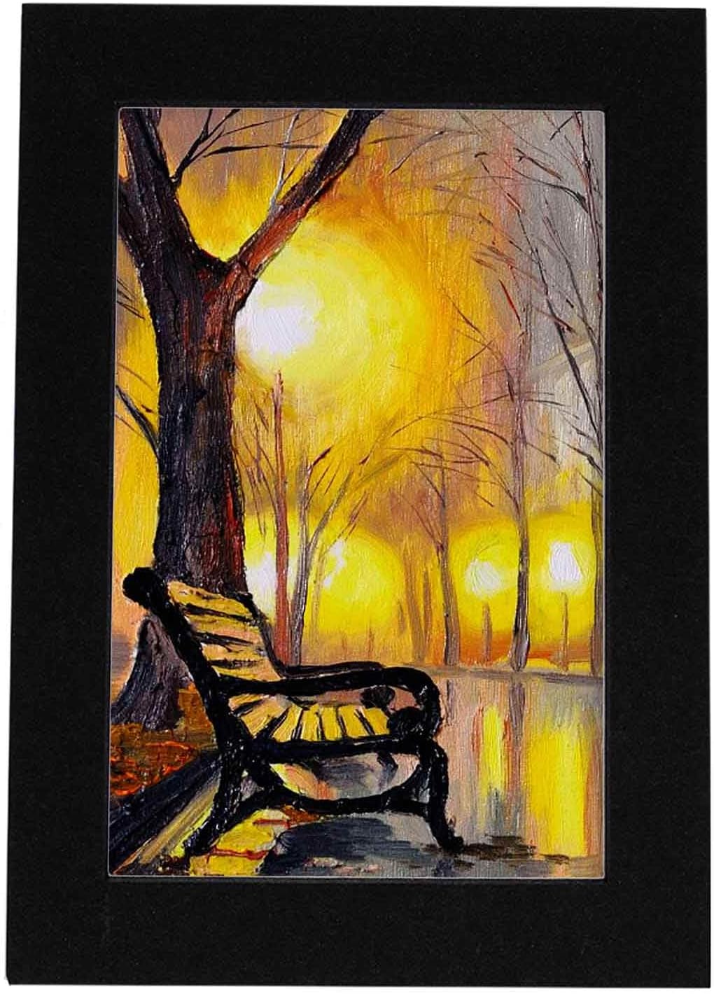 8x10 Mat Bevel Cut for 5.5x8.5 Photos - Acid Free Black with Black Core Precut Matboard - For Pictures, Photos, Framing - 4-ply Thickness